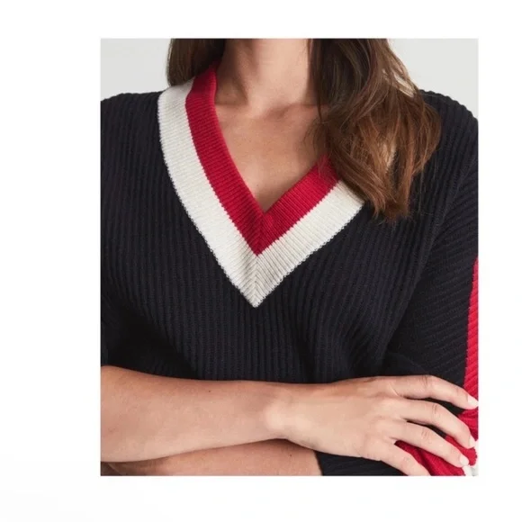 New! REISS London Striped Color Block Wool Blend Sweater - Picture 3 of 12